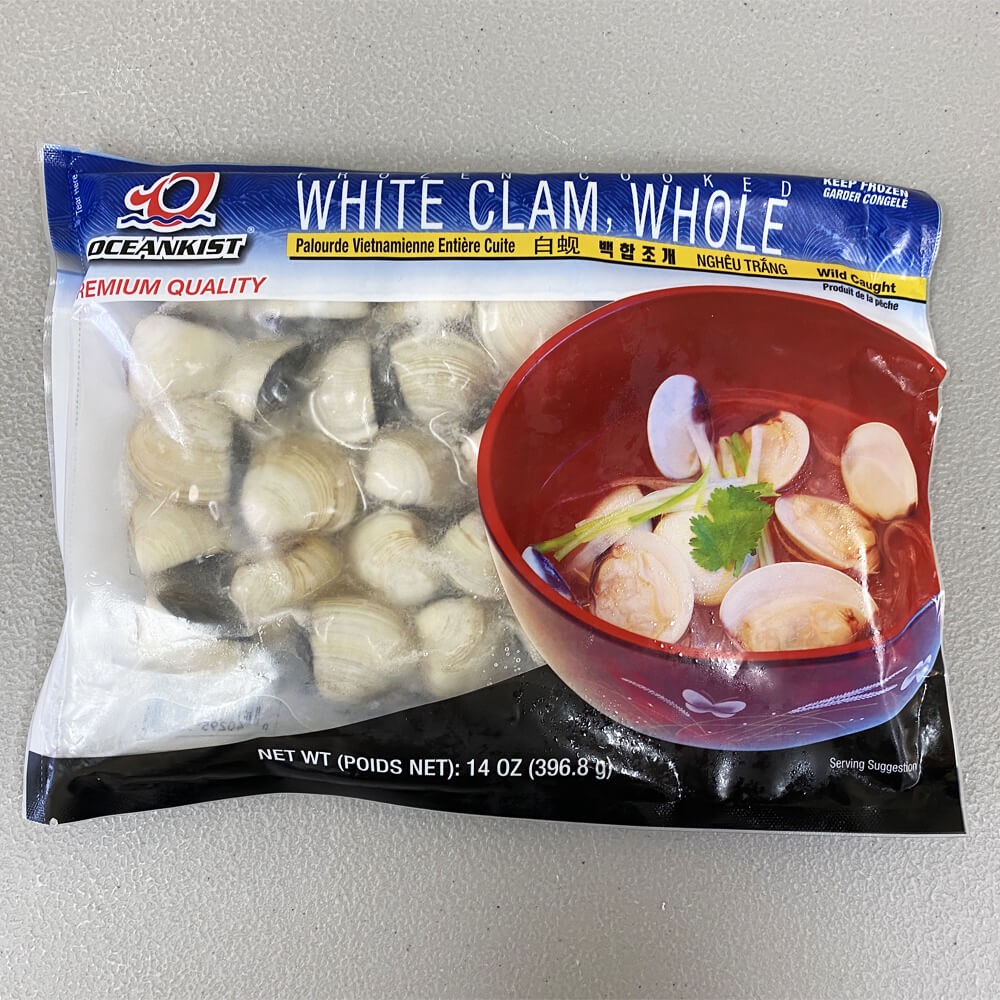 Oceankist White Clam Whole 14 oz - Frozen Cooked